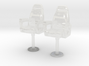 1/87 USN Capt Chair Set x2 in Clear Ultra Fine Detail Plastic
