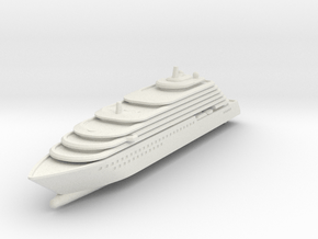 1:700 Ritz Carlton Yacht Full Hull & Turbine  in White Natural Versatile Plastic