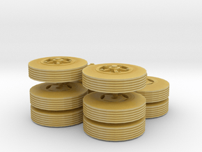 1/64 1960-1961 Dayton Spoke Semi Truck Wheels in Tan Fine Detail Plastic