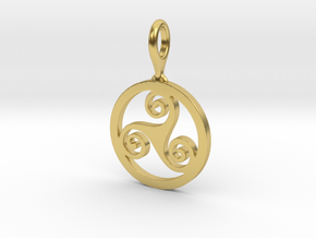 Triskelion Pendant in Polished Brass