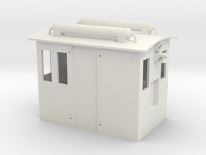 ON18 Boxcab Body 2 Windows in White Natural Versatile Plastic
