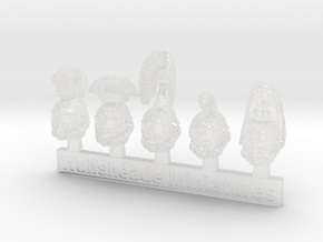 Lion Helms 08 - Mixed Sprue of 5 in Clear Ultra Fine Detail Plastic