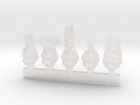 Lion Helms 10 - Mixed Sprue of 5 in Clear Ultra Fine Detail Plastic