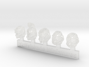 Lion Helms 11 - Mixed Sprue of 5 in Clear Ultra Fine Detail Plastic