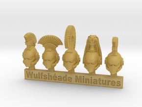 Crested Helms 05 - Mixed Sprue of 5 in Tan Fine Detail Plastic