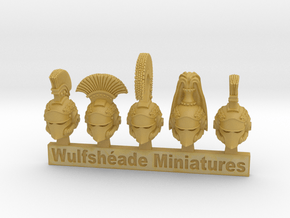 Crested Helms 08 - Mixed Sprue of 5 in Tan Fine Detail Plastic
