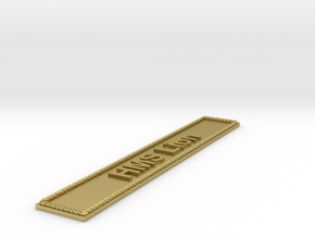 Nameplate HMS Lion in Natural Brass