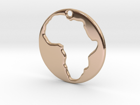 Pendant of Africa (5cms) in 14k Rose Gold Plated Brass