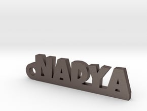 NADYA_keychain_Lucky in Polished Bronzed-Silver Steel
