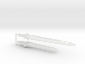Nightbird Cyberninja Weapons (5mm) in Clear Ultra Fine Detail Plastic: Small