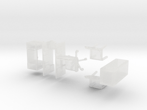 Office Furniture Set in Clear Ultra Fine Detail Plastic: 1:87 - HO