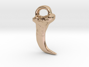 Faux Claw Pendant (3cms) in 14k Rose Gold Plated Brass