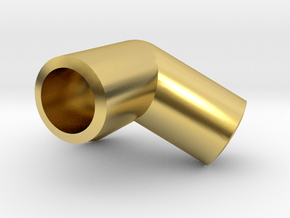 Dodecahedron knuckle for 6mm bars in Polished Brass