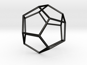 Dodecahedron in Matte Black Steel
