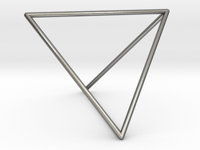 Tetrahedron in Polished Silver