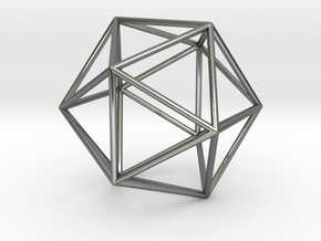 Icosahedron in Fine Detail Polished Silver