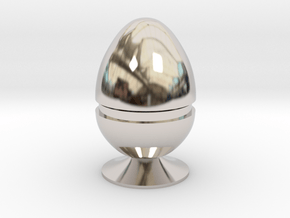 Two part hollow egg shell with foot in Platinum