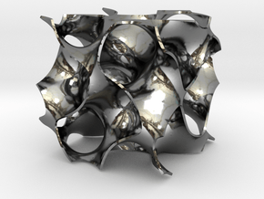 Gyroid surface in Fine Detail Polished Silver