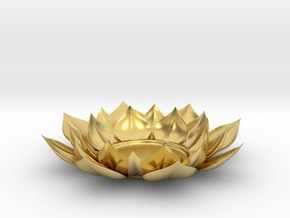 Lotus Flower Tea Light Holder in Polished Brass
