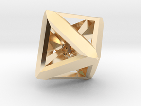 D8 dice with triangle faces in 14K Yellow Gold