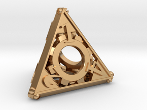 Steampunk d4 in Polished Bronze
