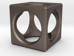 Aircube in Polished Bronzed Silver Steel
