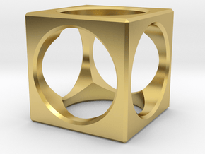 Big Aircube in Polished Brass