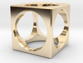 Big Aircube in 14k Gold Plated Brass