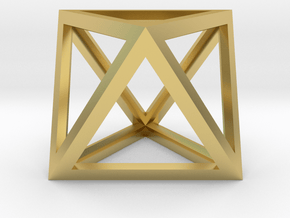 Octahedron in Polished Brass