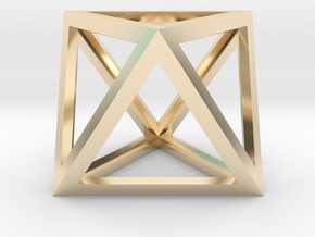 Octahedron in 14k Gold Plated Brass