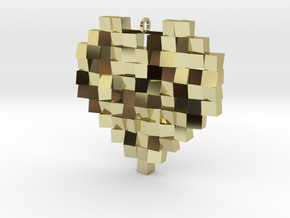 Faceted Heart in 18k Gold Plated Brass