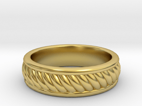Twist Band Ring - 9½ in Polished Brass
