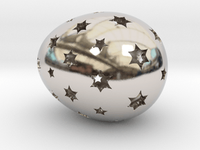 Mosaic Egg #14 in Rhodium Plated Brass