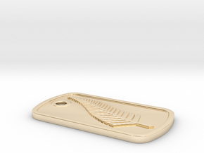 Dog Tag with embosed NZ Fern Leaf in 14K Yellow Gold