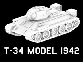 T-34 Model 1942 in White Natural Versatile Plastic: 1:220 - Z