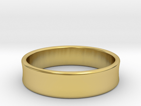 Concave Ring Band all sizes, multisize in Polished Brass: 8 / 56.75