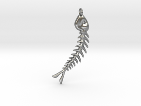 Fishbones  Pendant  in Natural Silver