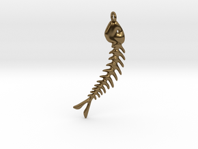 Fishbones  Pendant  in Polished Bronze