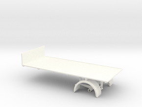 1:43 Single AxleTrailer in White Processed Versatile Plastic