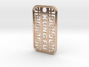 Kung Fu Dog Tag in 14k Rose Gold Plated Brass