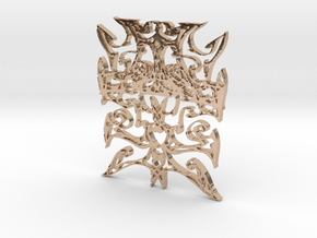 Tribal Pendant #2 in 14k Rose Gold Plated Brass