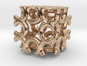 Incendia Ex Fractal Cube T58 in 14k Rose Gold Plated Brass