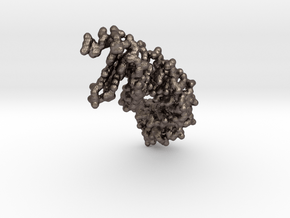 DNA - Lac Repressor Binding Site - all atom in Polished Bronzed Silver Steel