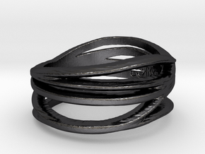 Love By Mary Gamby Ring Size 8 in Polished and Bronzed Black Steel
