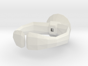 "Lowpoly" ring in White Natural Versatile Plastic