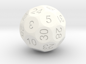 D32 Sphere Dice in White Processed Versatile Plastic