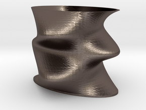 Funky Vase in Polished Bronzed Silver Steel