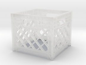 Milk Crate in Clear Ultra Fine Detail Plastic: 1:8