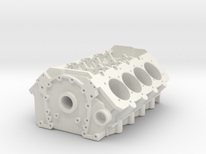 V8 Engine Block in White Natural Versatile Plastic