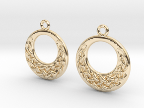 A celtic moon in 14k Gold Plated Brass